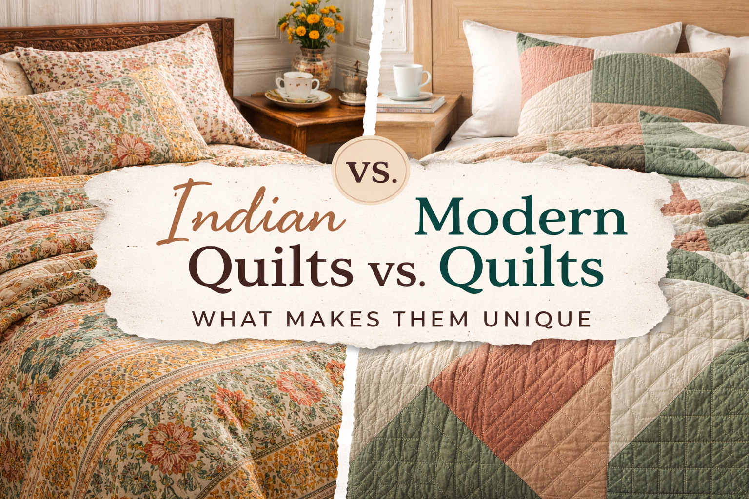 Indian Quilts vs. Modern Quilts: What Makes Them Unique