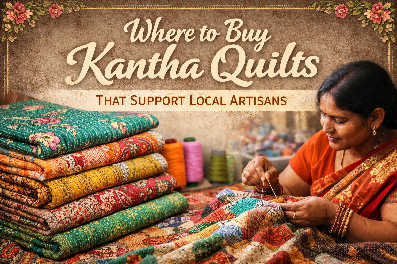Buy Kantha Quilts That Support Local Artisans