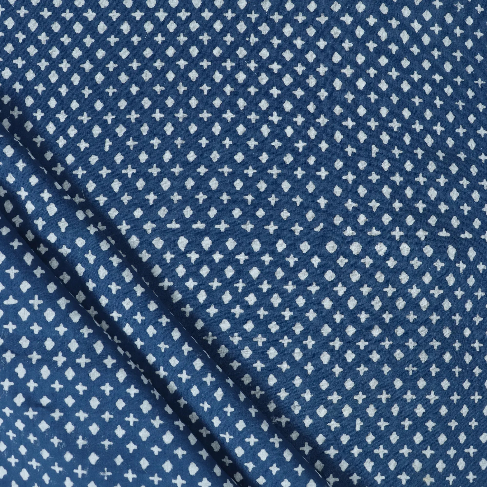 Indigo Printed Cotton Fabric Discharge Printing