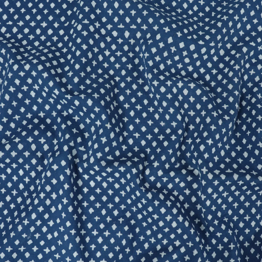 Indigo Printed Cotton Fabric Discharge Printing