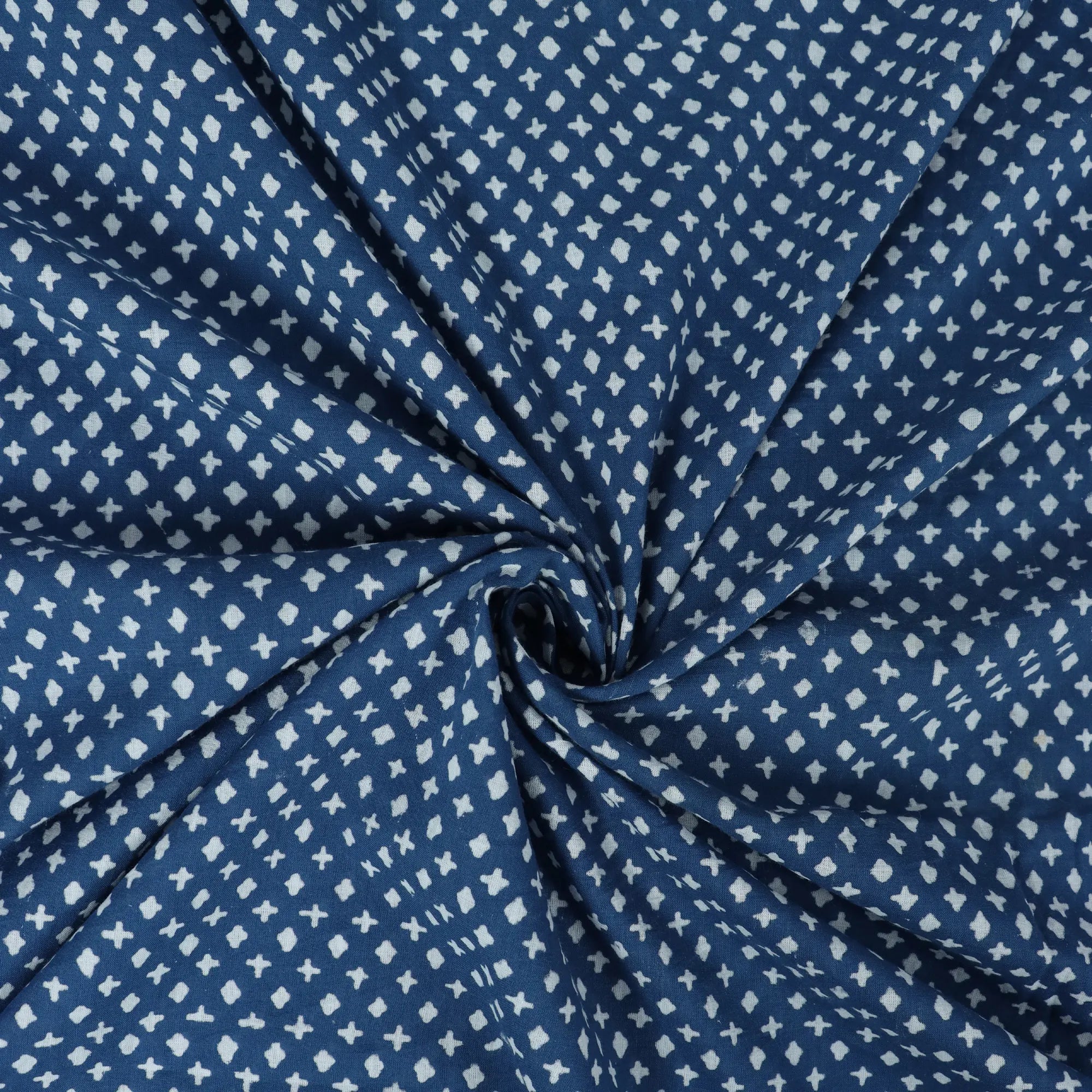 Indigo Printed Cotton Fabric Discharge Printing