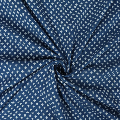 Indigo Printed Cotton Fabric Discharge Printing