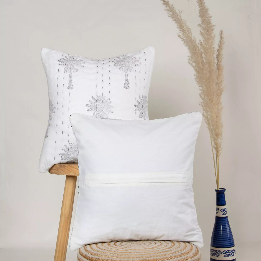Indian Cotton Quilted Kantha Cushion Covers