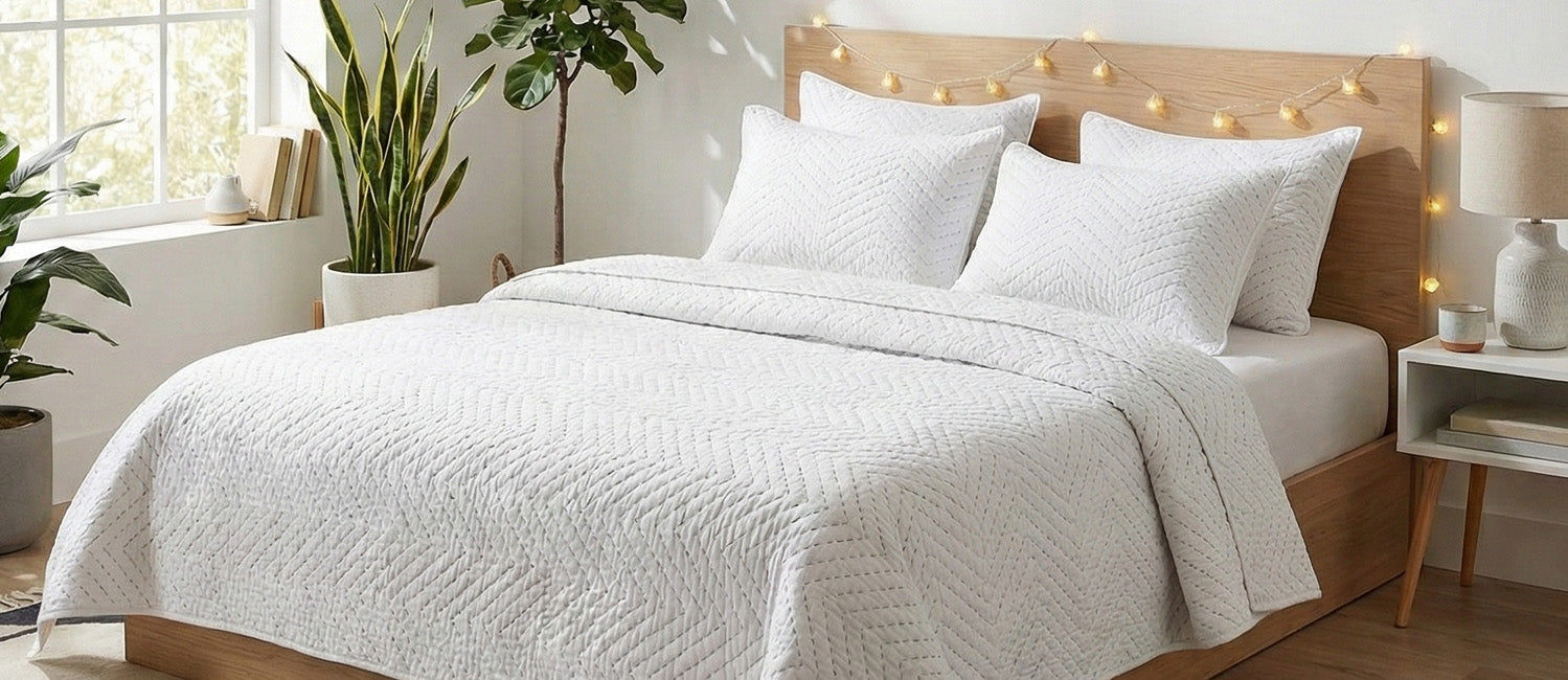 Handmade Kantha Quilt Blanket