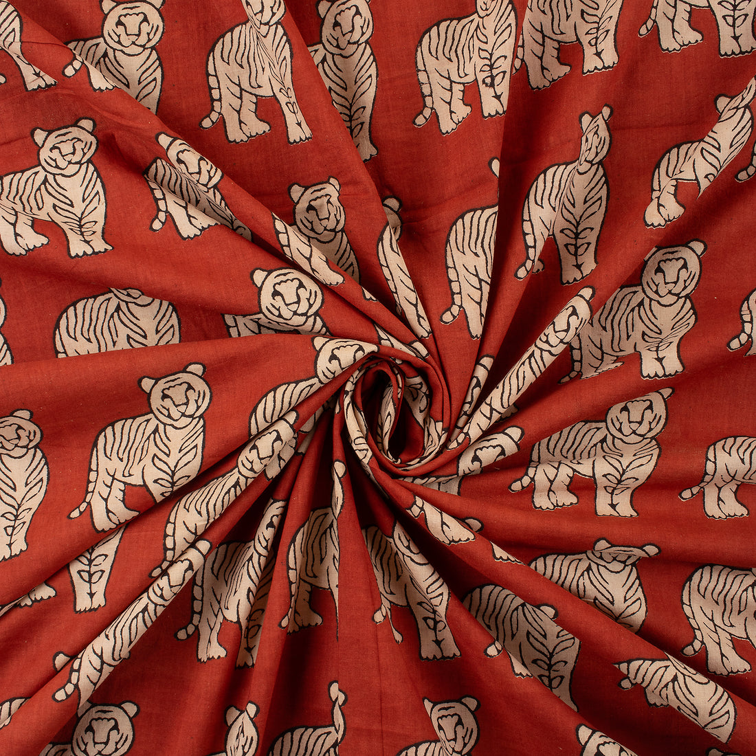 Animal Hand Block Printed Cotton Bagru Fabrc