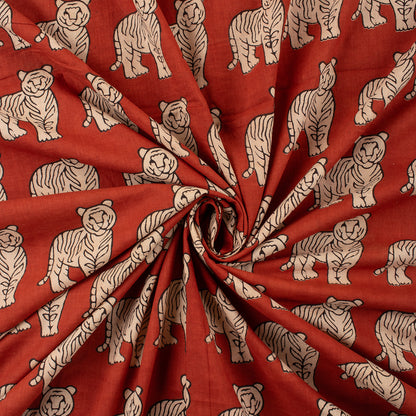 Animal Hand Block Printed Cotton Bagru Fabrc