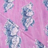 Animal Pink Hand Block Printed Cotton  Dabu Fabric