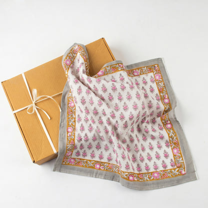 Hand Blocked Booti Printed Pure Cotton Hair Bandana for Women &amp; Men