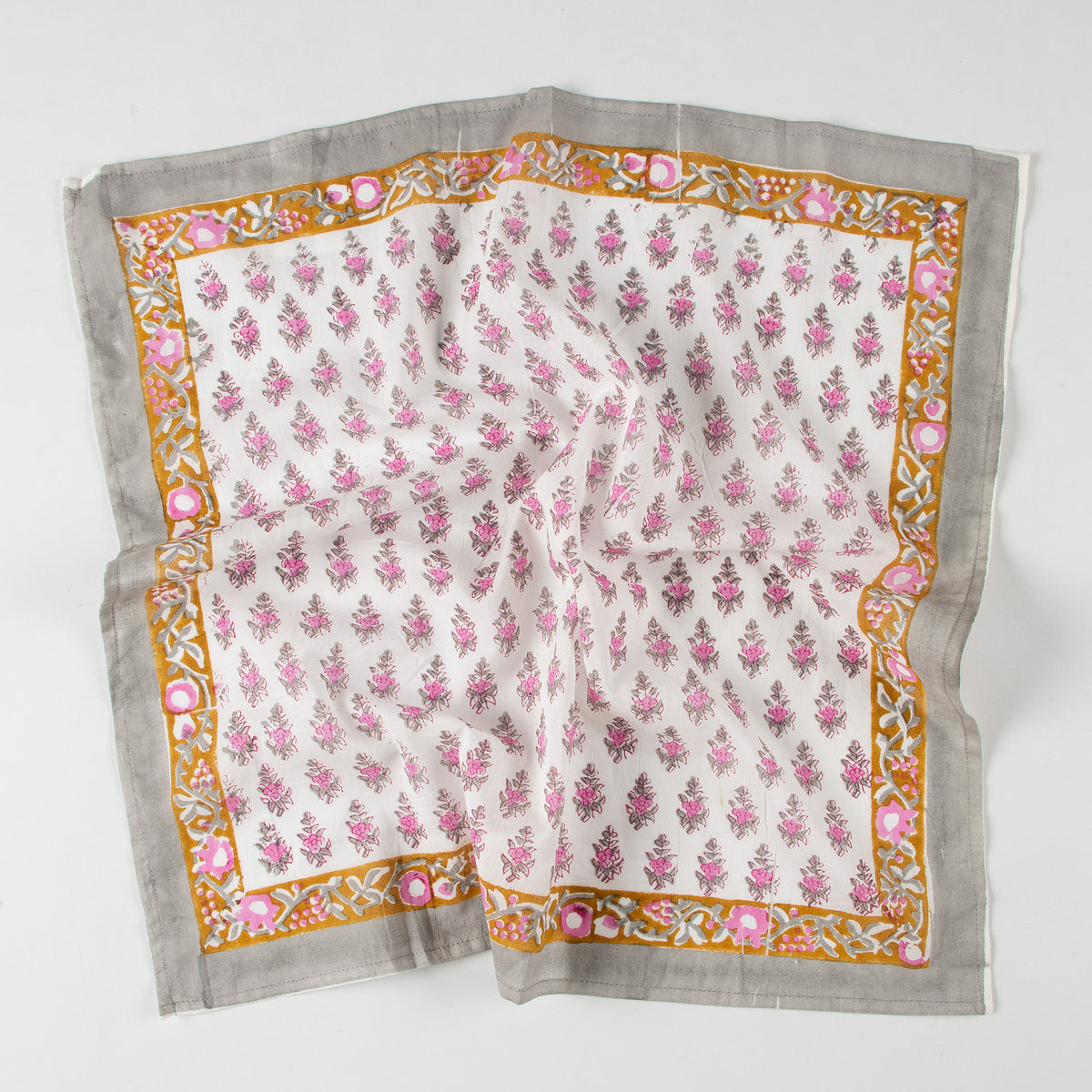 Hand Blocked Booti Printed Pure Cotton Hair Bandana for Women &amp; Men