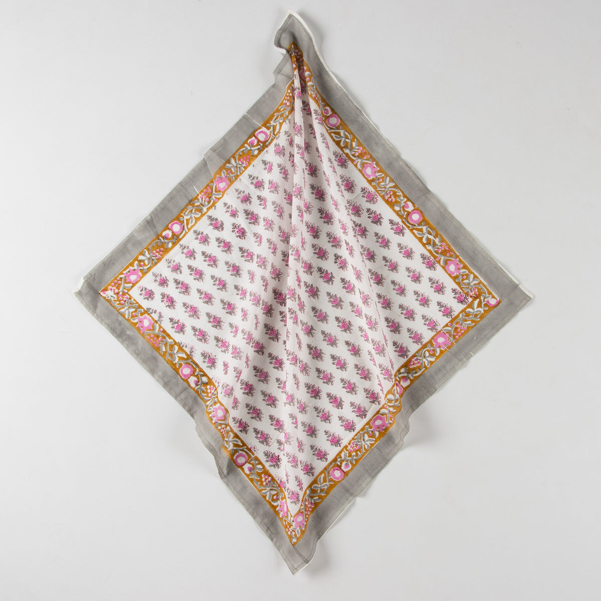 Hand Blocked Booti Printed Pure Cotton Hair Bandana for Women &amp; Men