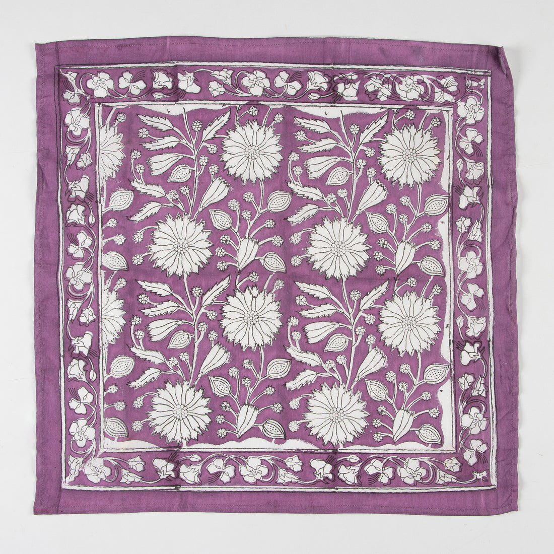 Floral Printed Purple Cotton Hair Bandana For Women