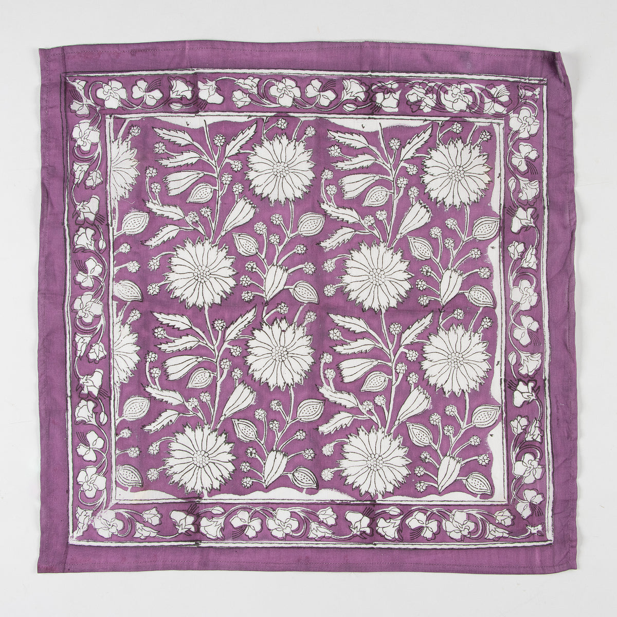 Floral Printed Purple Cotton Hair Bandana For Women