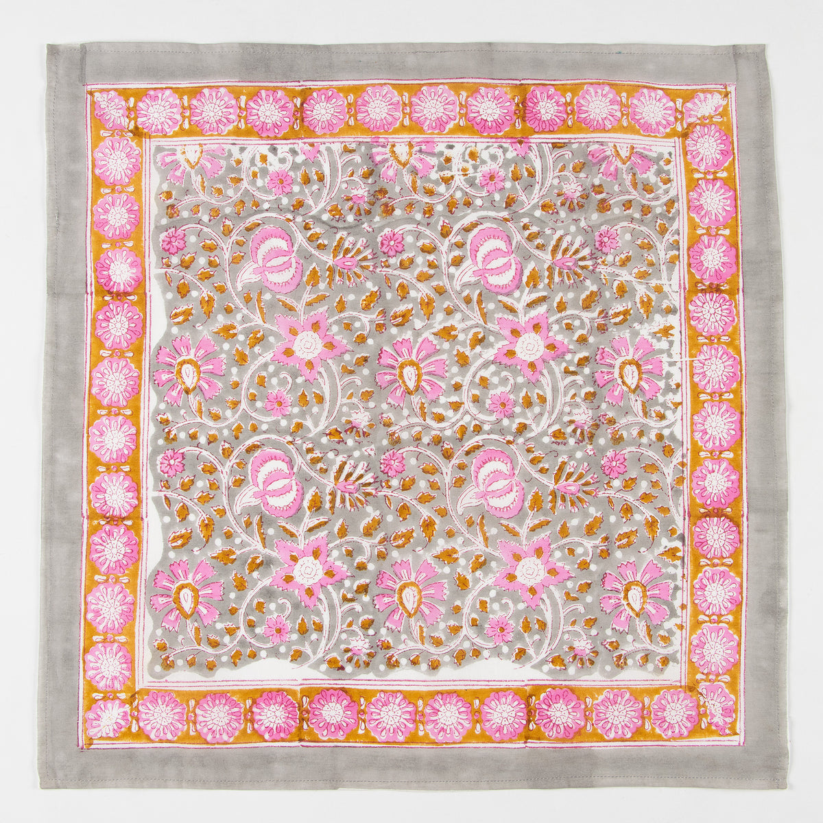 100% Cotton Hand Block Floral Printed Hair Bandana for Women