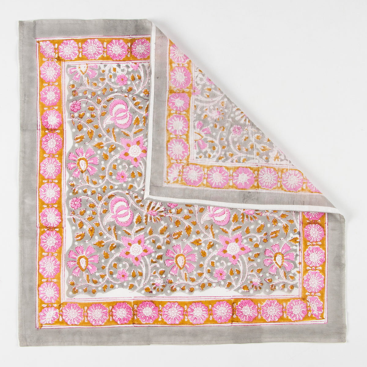 100% Cotton Hand Block Floral Printed Hair Bandana for Women