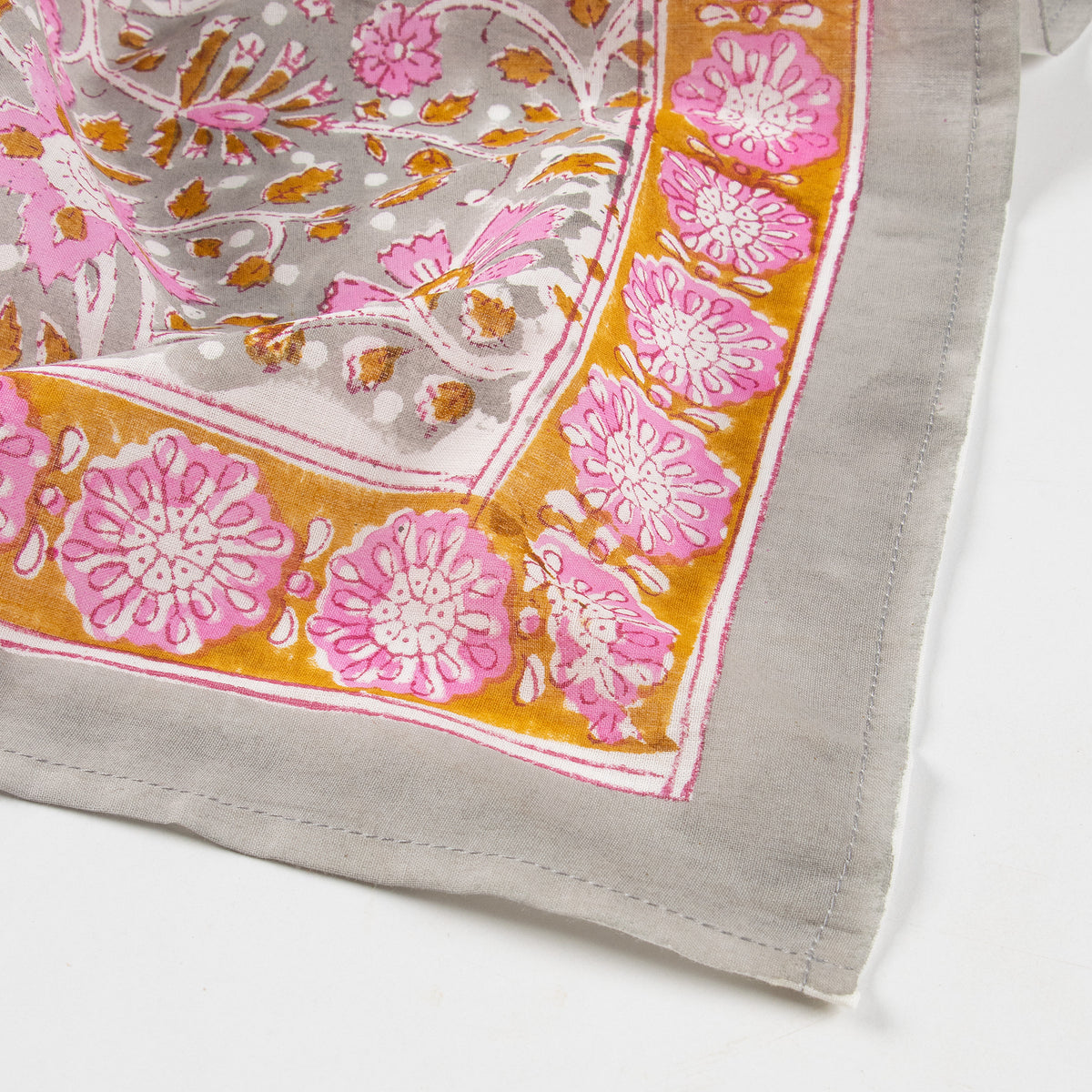 100% Cotton Hand Block Floral Printed Hair Bandana for Women