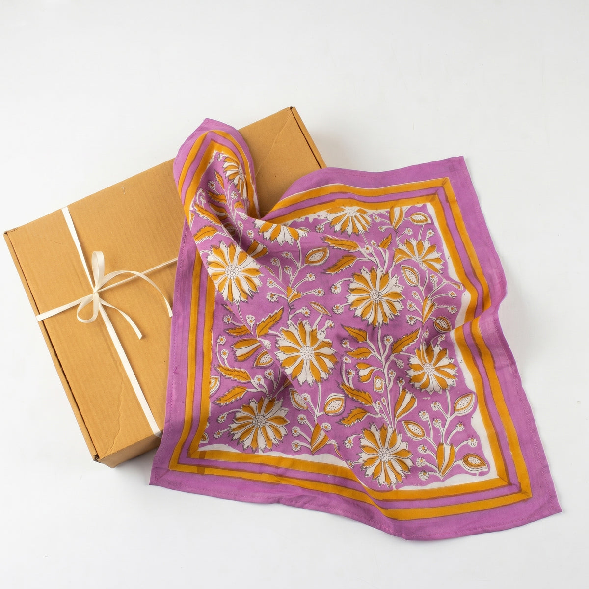 Indian Hand Printed Cotton Floral Print Hair Bandana