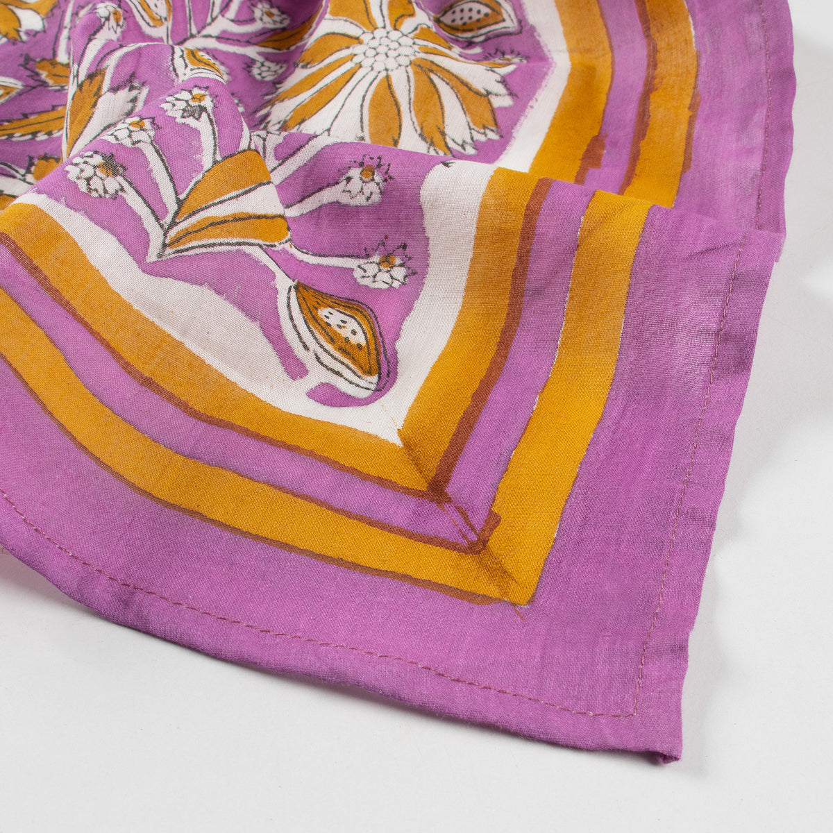 Indian Hand Printed Cotton Floral Print Hair Bandana