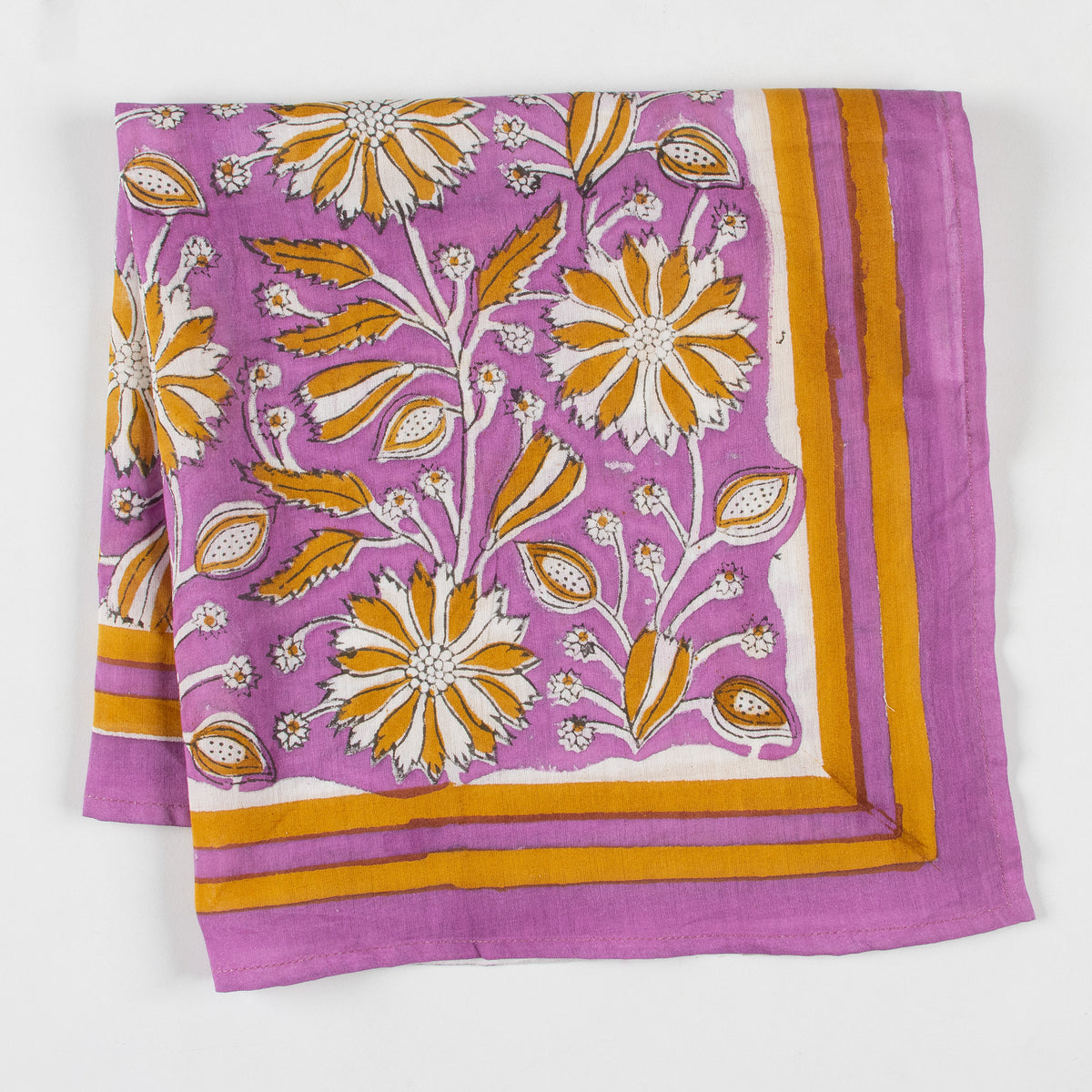 Indian Hand Printed Cotton Floral Print Hair Bandana