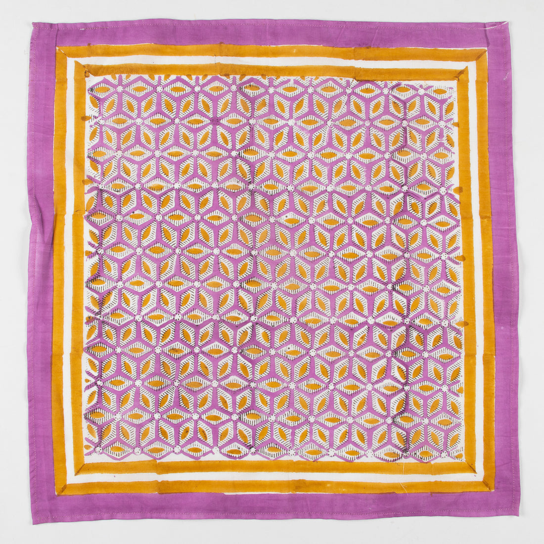 Hand Block Traditional Cotton Jaal Printed Head Bandana With Border