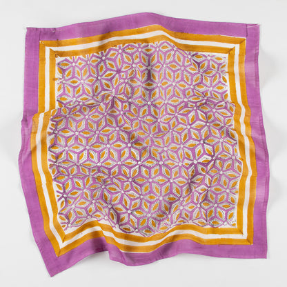 Hand Block Traditional Cotton Jaal Printed Head Bandana With Border