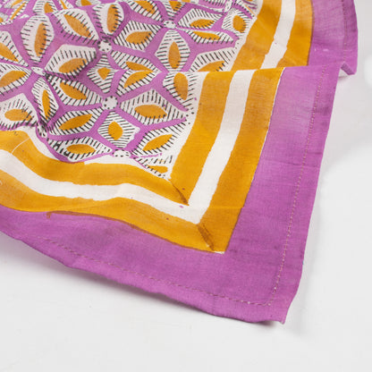 Hand Block Traditional Cotton Jaal Printed Head Bandana With Border