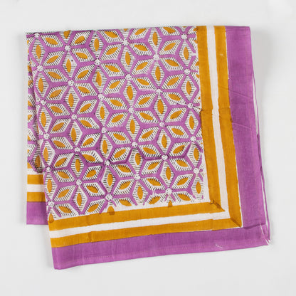 Hand Block Traditional Cotton Jaal Printed Head Bandana With Border