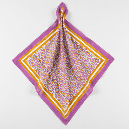 Hand Block Traditional Cotton Jaal Printed Head Bandana With Border