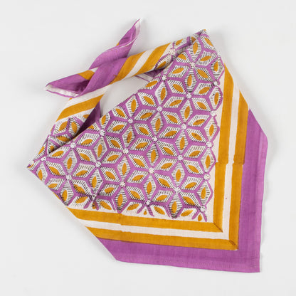 Hand Block Traditional Cotton Jaal Printed Head Bandana With Border