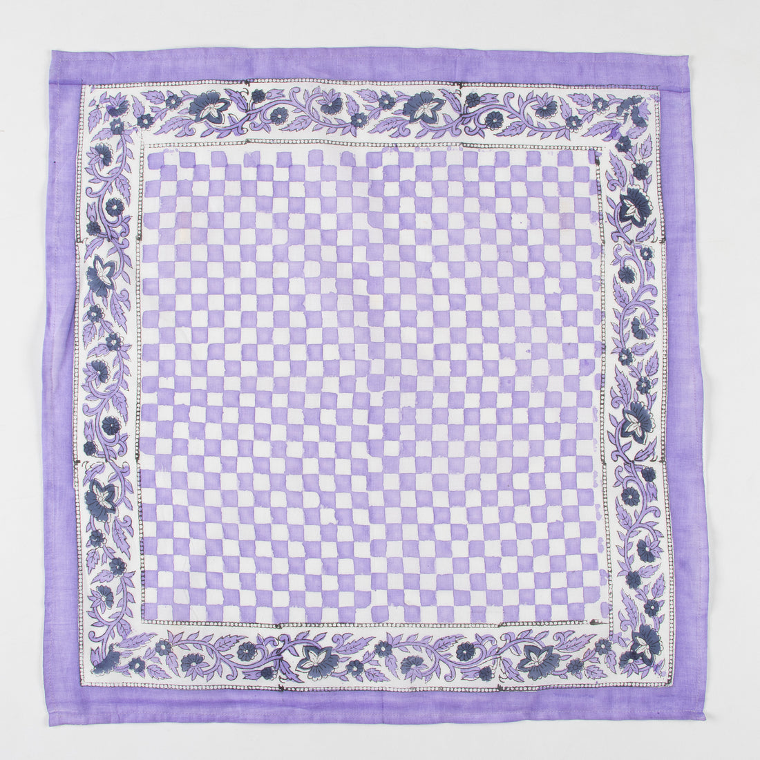 Indian Check Print Cotton Head Bandana For Women
