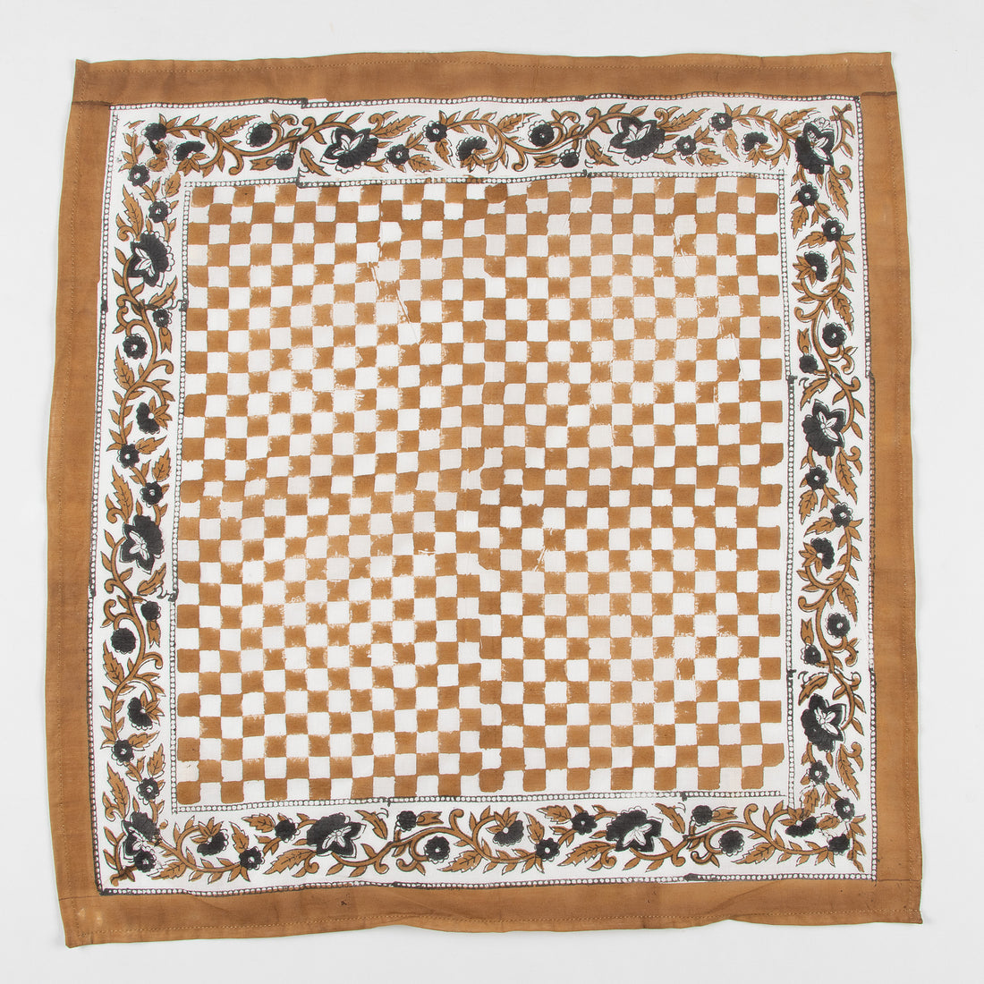 Brown Check Printed Pure Cotton Outdoor Head Bandana