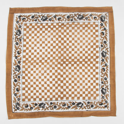 Brown Check Printed Pure Cotton Outdoor Head Bandana