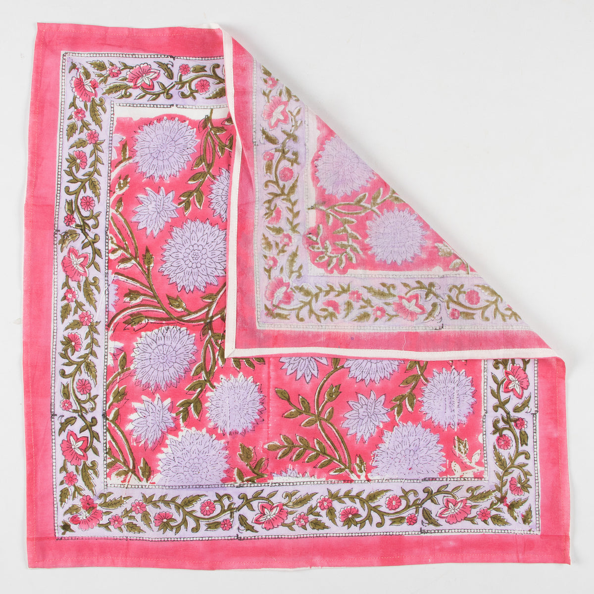 Pink Floral Printed Soft Cotton Head Bandana For Men and Women