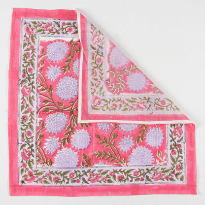 Pink Floral Printed Soft Cotton Head Bandana For Men and Women