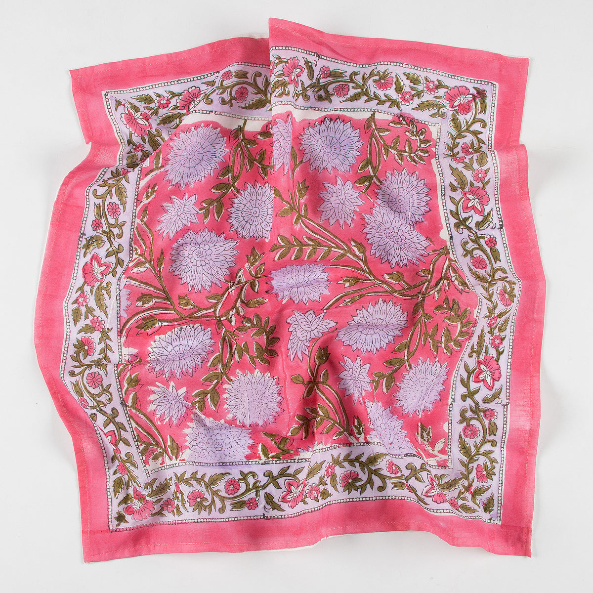Pink Floral Printed Soft Cotton Head Bandana For Men and Women