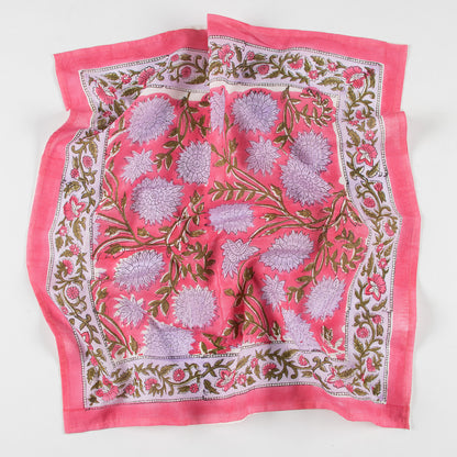 Pink Floral Printed Soft Cotton Head Bandana For Men and Women