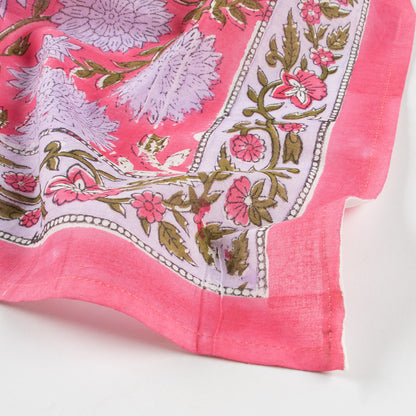 Pink Floral Printed Soft Cotton Head Bandana For Men and Women