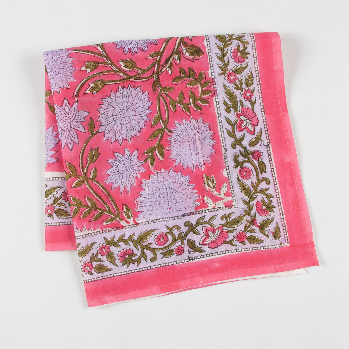 Pink Floral Printed Soft Cotton Head Bandana For Men and Women