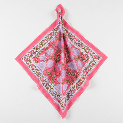 Pink Floral Printed Soft Cotton Head Bandana For Men and Women