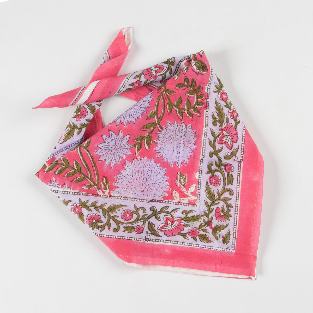 Pink Floral Printed Soft Cotton Head Bandana For Men and Women