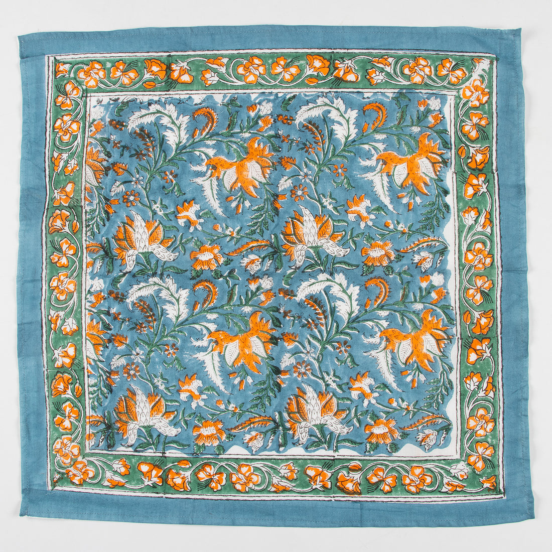 Hand Block Floral Printed Cotton Travel Head Bandana