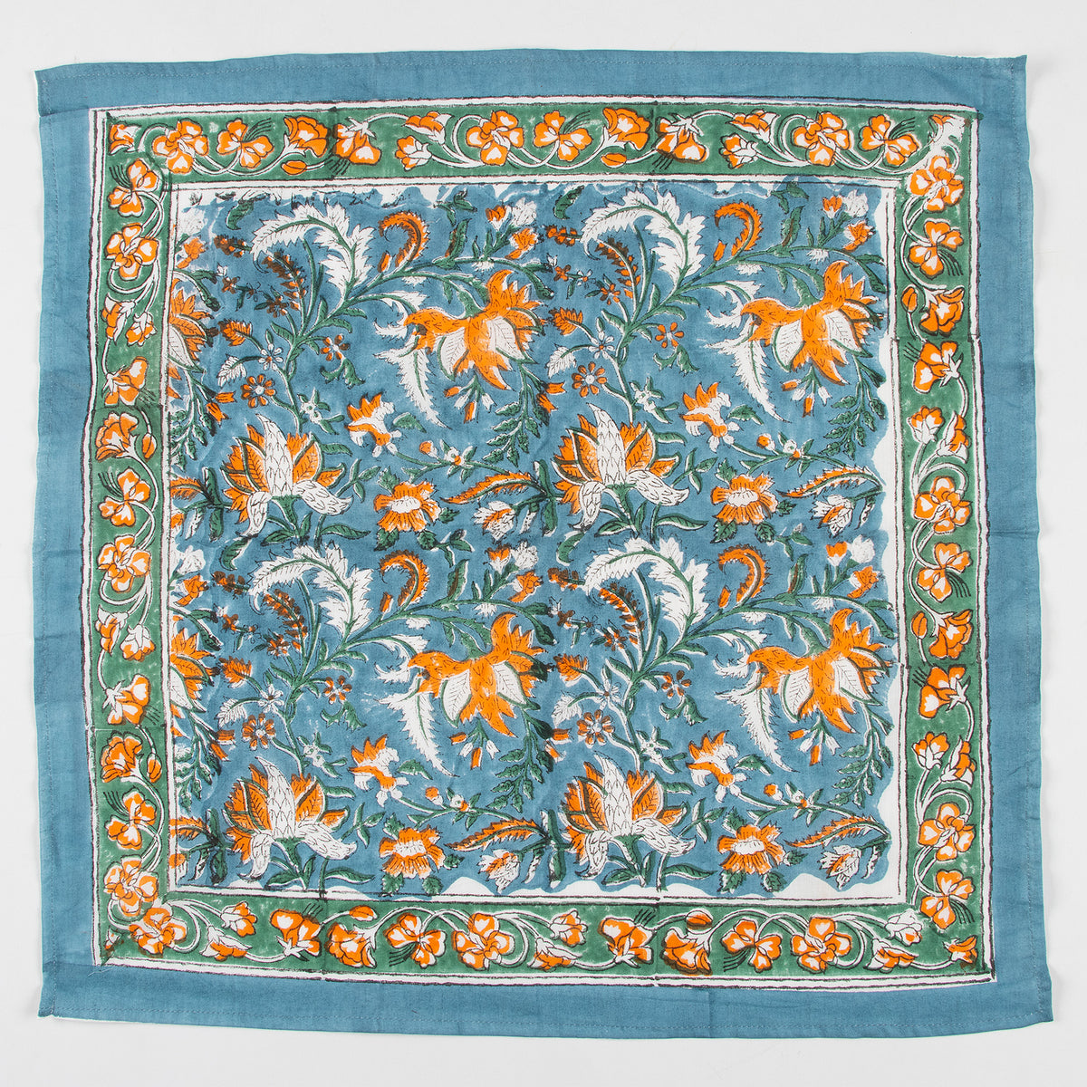Hand Block Floral Printed Cotton Travel Head Bandana
