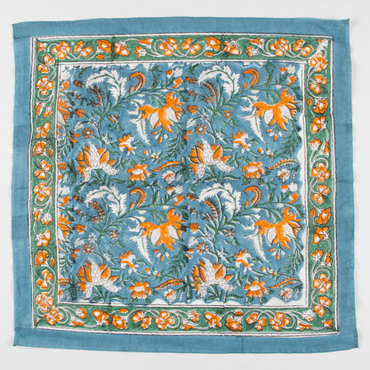Hand Block Floral Printed Cotton Travel Head Bandana