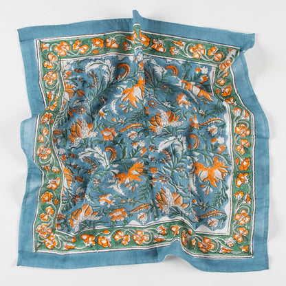 Hand Block Floral Printed Cotton Travel Head Bandana