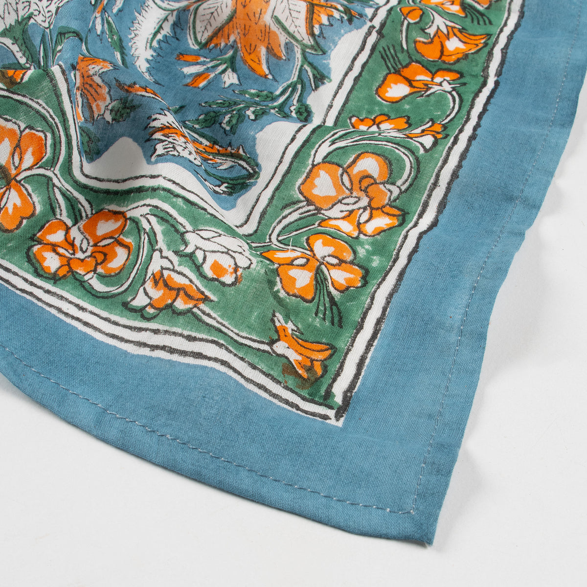 Hand Block Floral Printed Cotton Travel Head Bandana