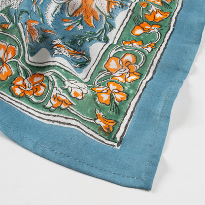 Hand Block Floral Printed Cotton Travel Head Bandana