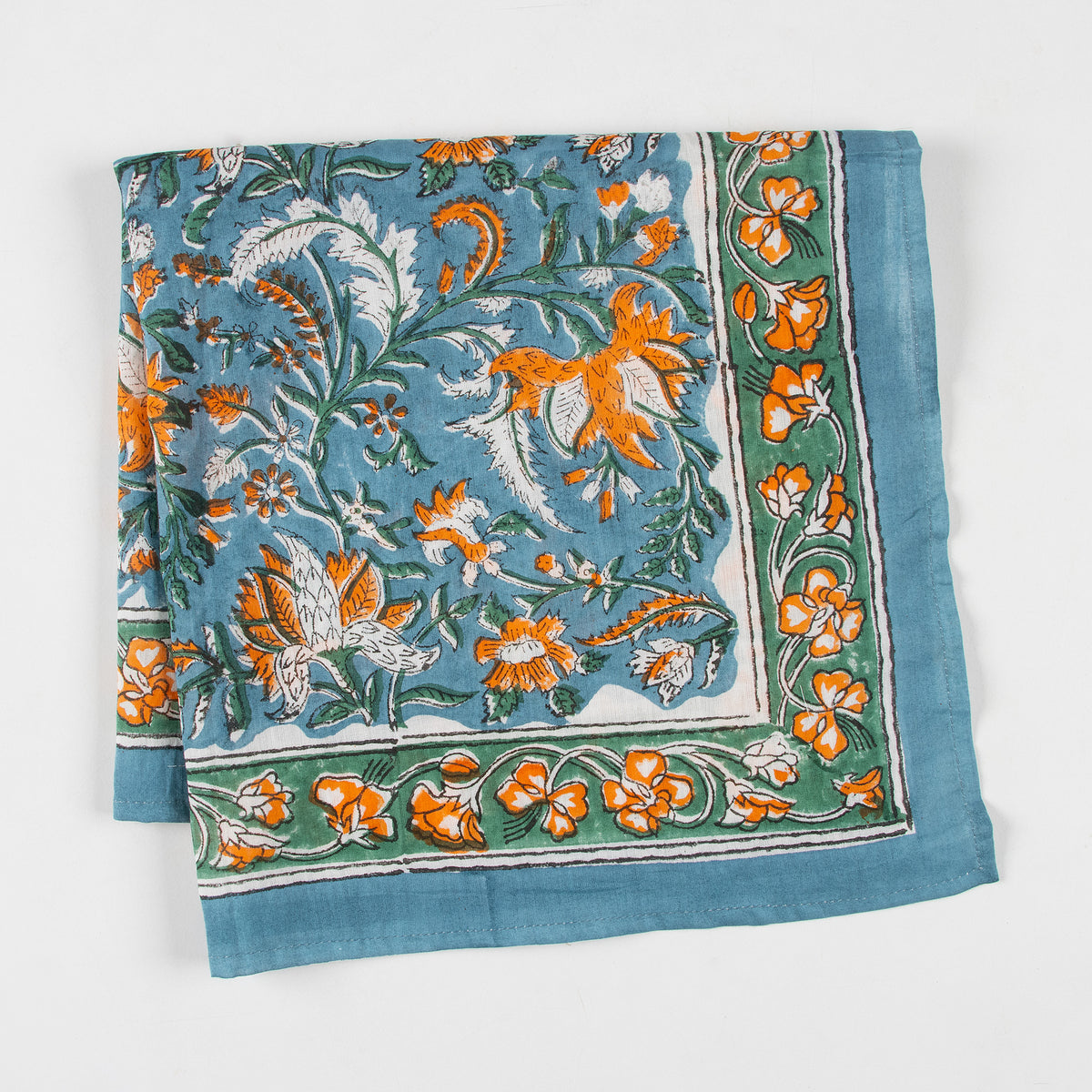 Hand Block Floral Printed Cotton Travel Head Bandana