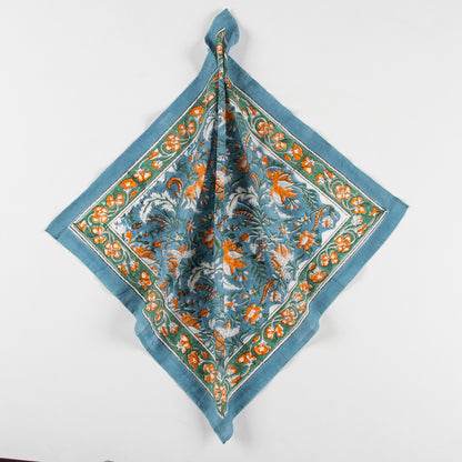 Hand Block Floral Printed Cotton Travel Head Bandana