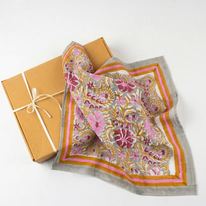 Hand Block Cotton Floral Printed Soft Travel Bandana