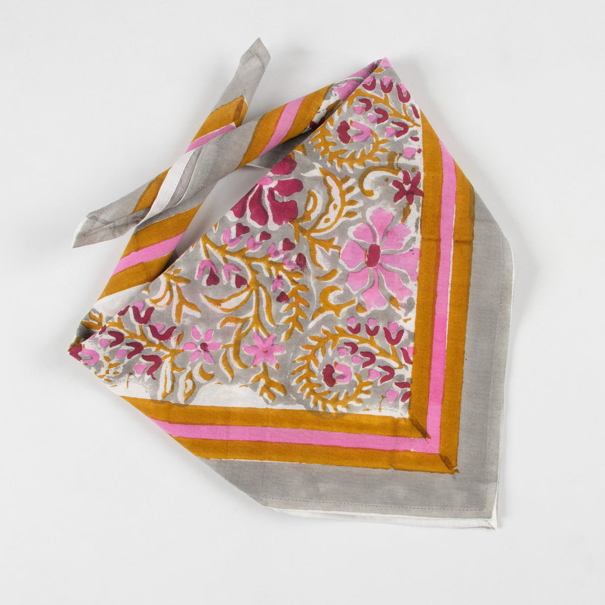 Hand Block Cotton Floral Printed Soft Travel Bandana