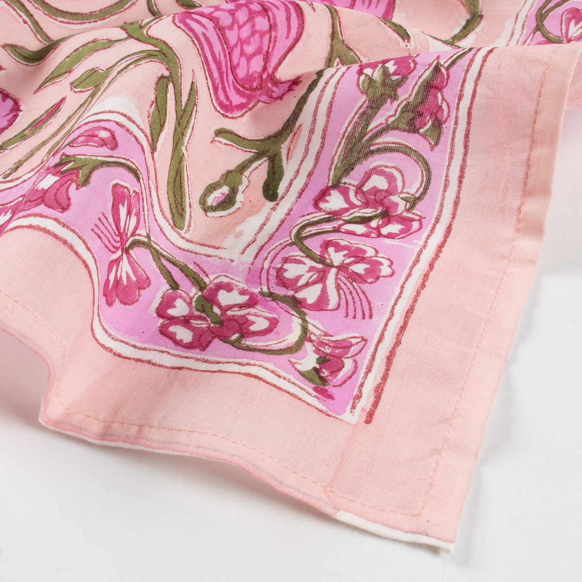Pink Floral Printed Bandana For Ladies